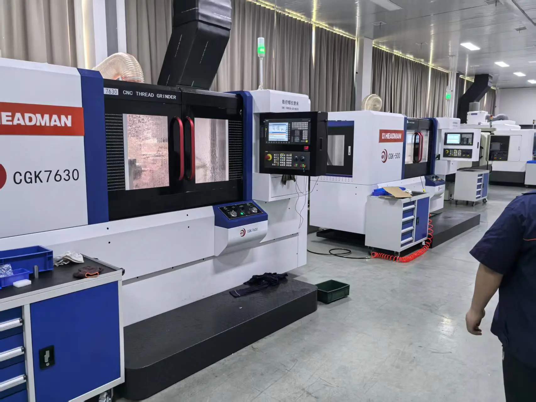 CGK-82 / CGK-7630 / 7630D / 7640 / 7640D CNC internal thread grinder and nut compound machining center in a production plant